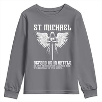 Saint Michael Defend Us In Battle Youth Sweatshirt Christian Faith Gift