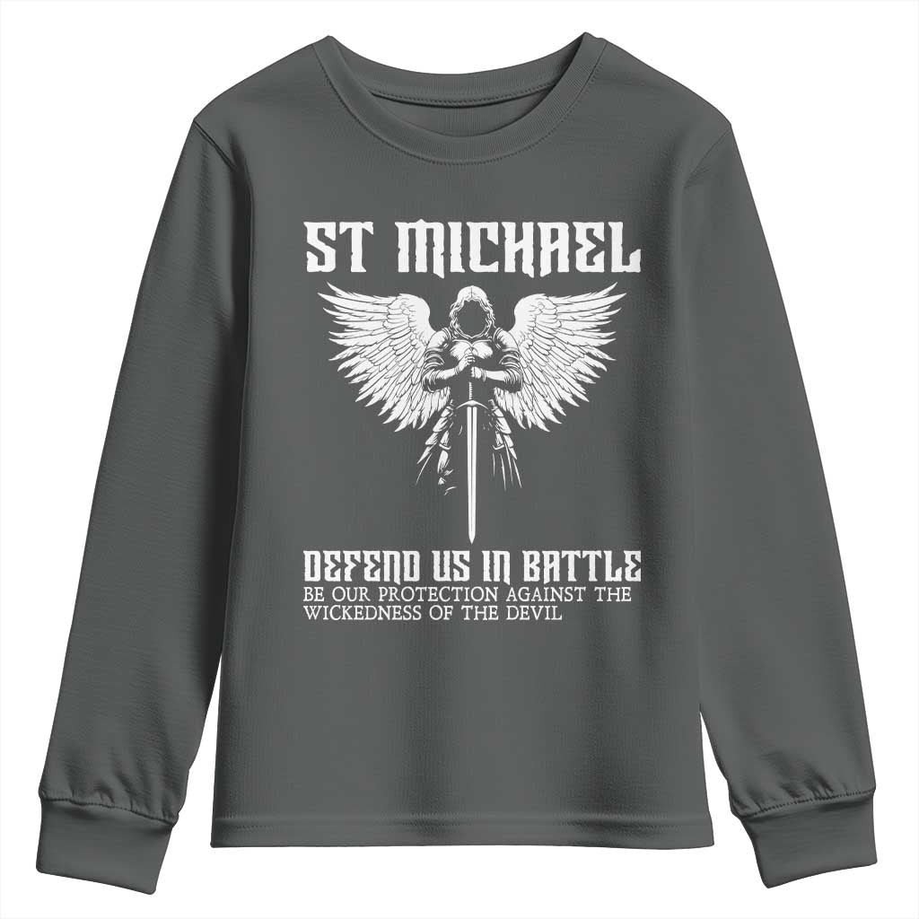 Saint Michael Defend Us In Battle Youth Sweatshirt Christian Faith Gift