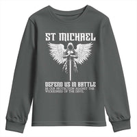 Saint Michael Defend Us In Battle Youth Sweatshirt Christian Faith Gift