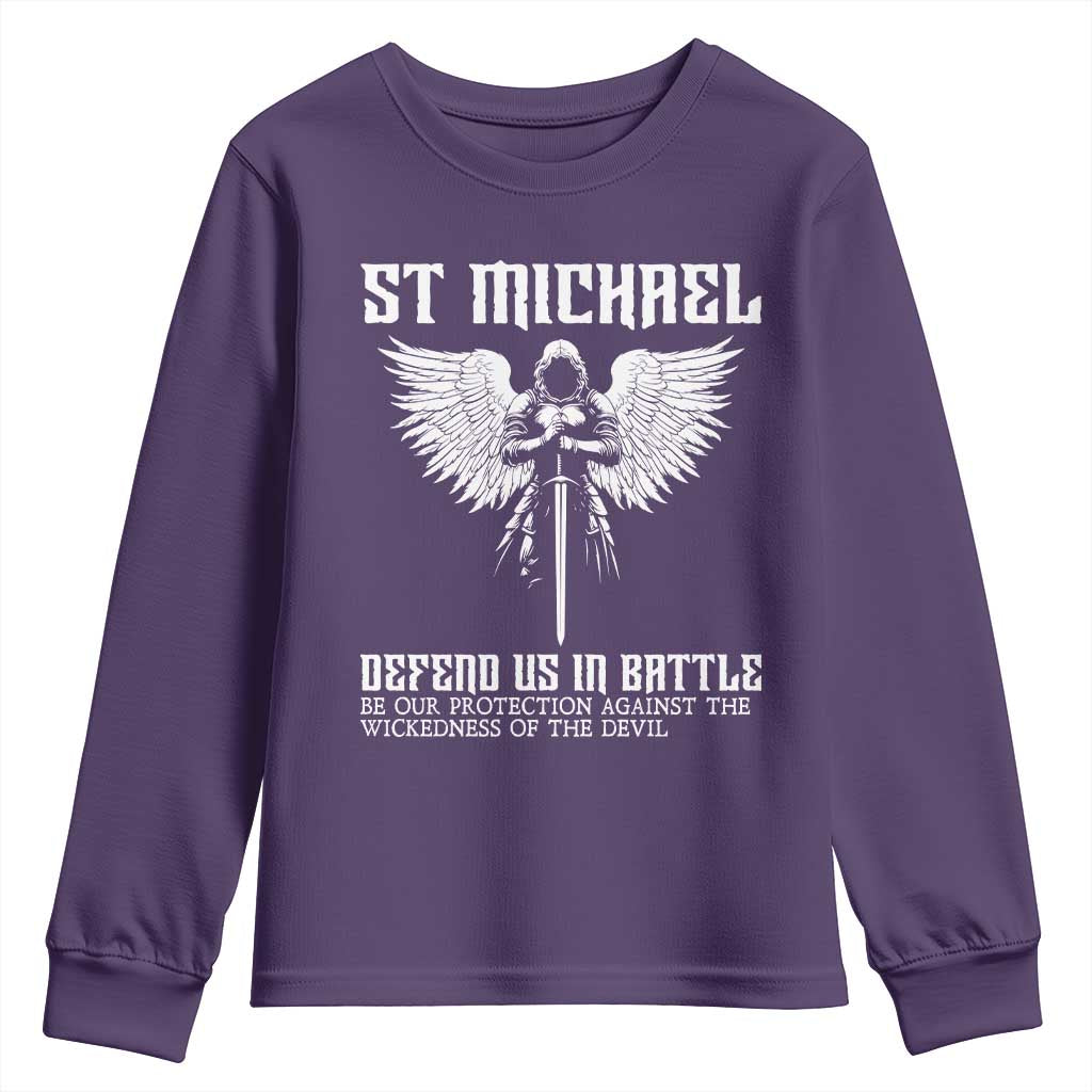 Saint Michael Defend Us In Battle Youth Sweatshirt Christian Faith Gift