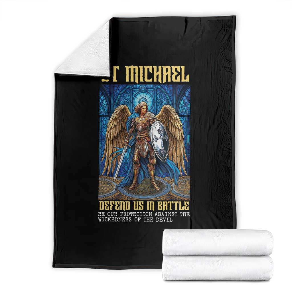 Saint Michael Prayer Defend Us In Battle Throw Blanket Religious Gift