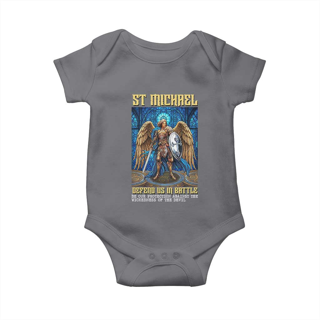 Saint Michael Prayer Defend Us In Battle Baby Onesie Religious Gift