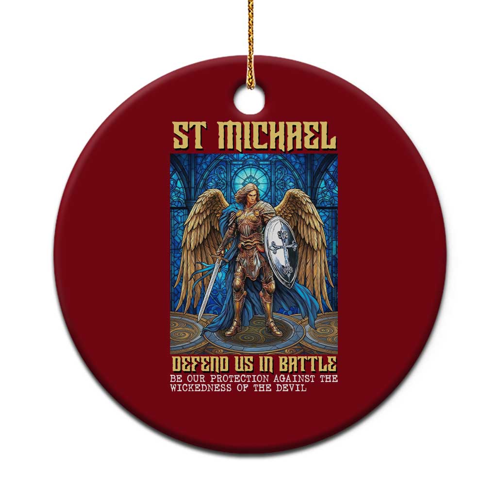 Saint Michael Prayer Defend Us In Battle Ceramic Ornament Religious Gift