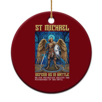 Saint Michael Prayer Defend Us In Battle Ceramic Ornament Religious Gift