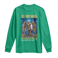 Saint Michael Prayer Defend Us In Battle Long Sleeve Shirt Religious Gift