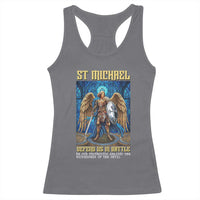 Saint Michael Prayer Defend Us In Battle Racerback Tank Top Religious Gift
