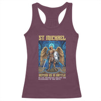 Saint Michael Prayer Defend Us In Battle Racerback Tank Top Religious Gift