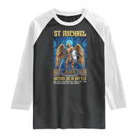 Saint Michael Prayer Defend Us In Battle Raglan Shirt Religious Gift
