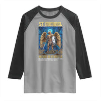 Saint Michael Prayer Defend Us In Battle Raglan Shirt Religious Gift