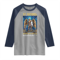 Saint Michael Prayer Defend Us In Battle Raglan Shirt Religious Gift