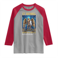 Saint Michael Prayer Defend Us In Battle Raglan Shirt Religious Gift