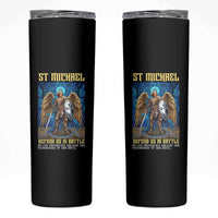 Saint Michael Prayer Defend Us In Battle Skinny Tumbler Religious Gift