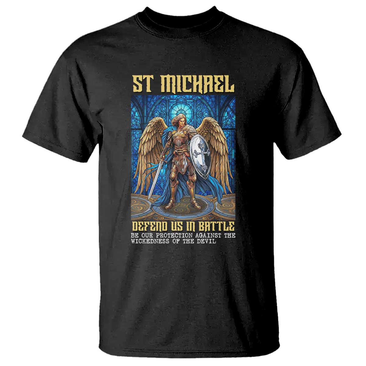 Saint Michael Prayer Defend Us In Battle T Shirt Religious Gift