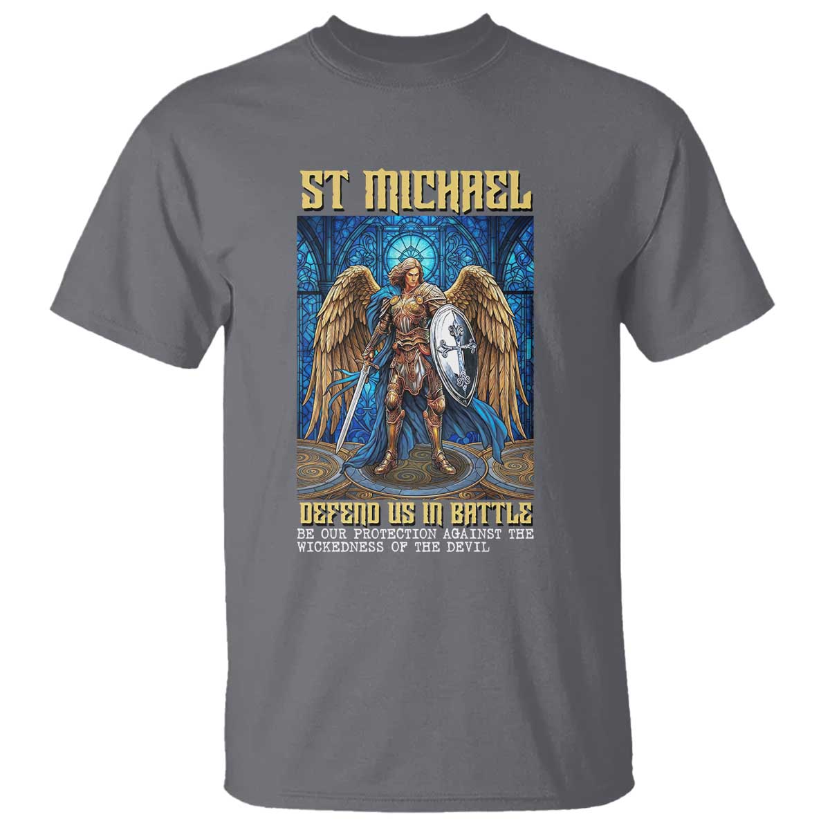 Saint Michael Prayer Defend Us In Battle T Shirt Religious Gift