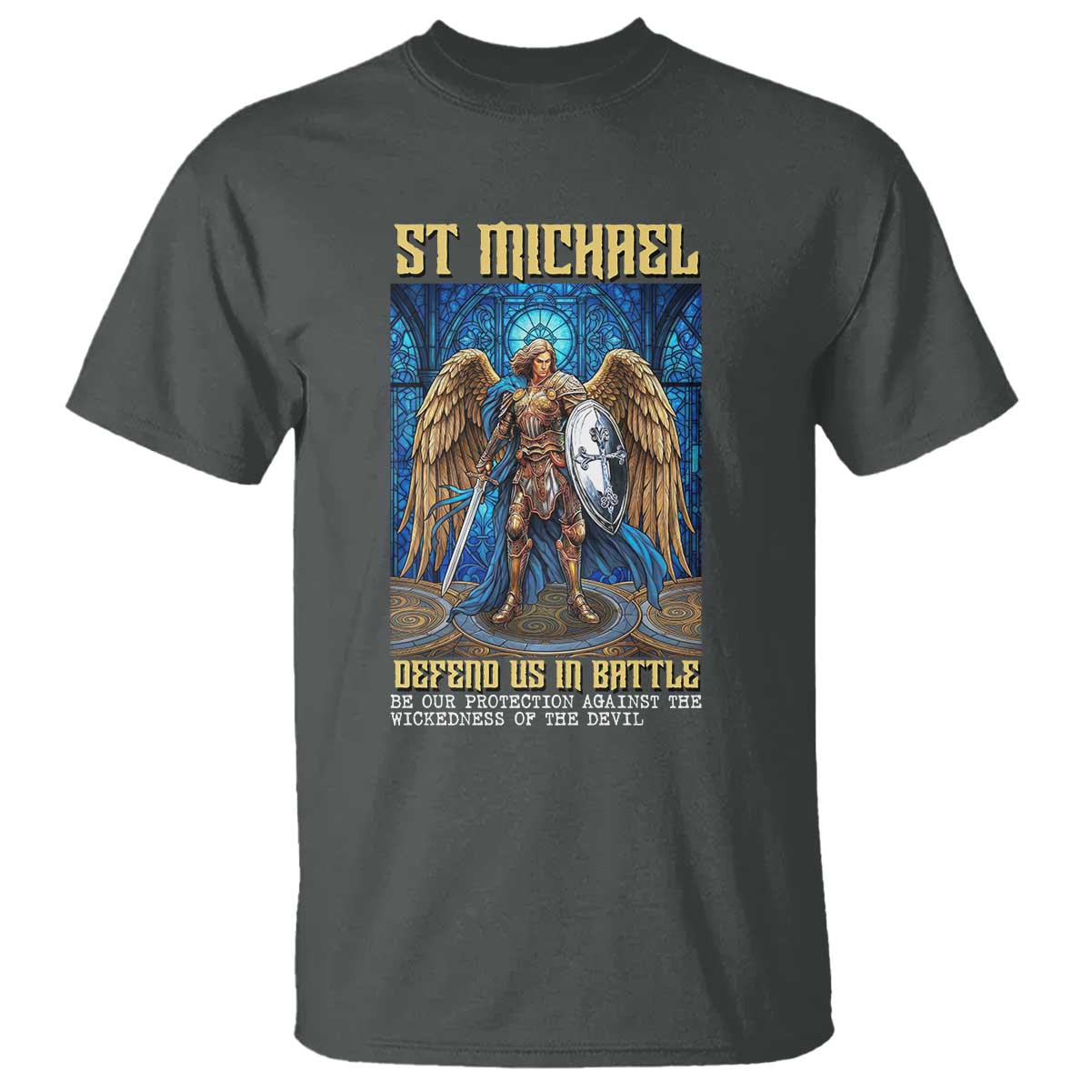 Saint Michael Prayer Defend Us In Battle T Shirt Religious Gift