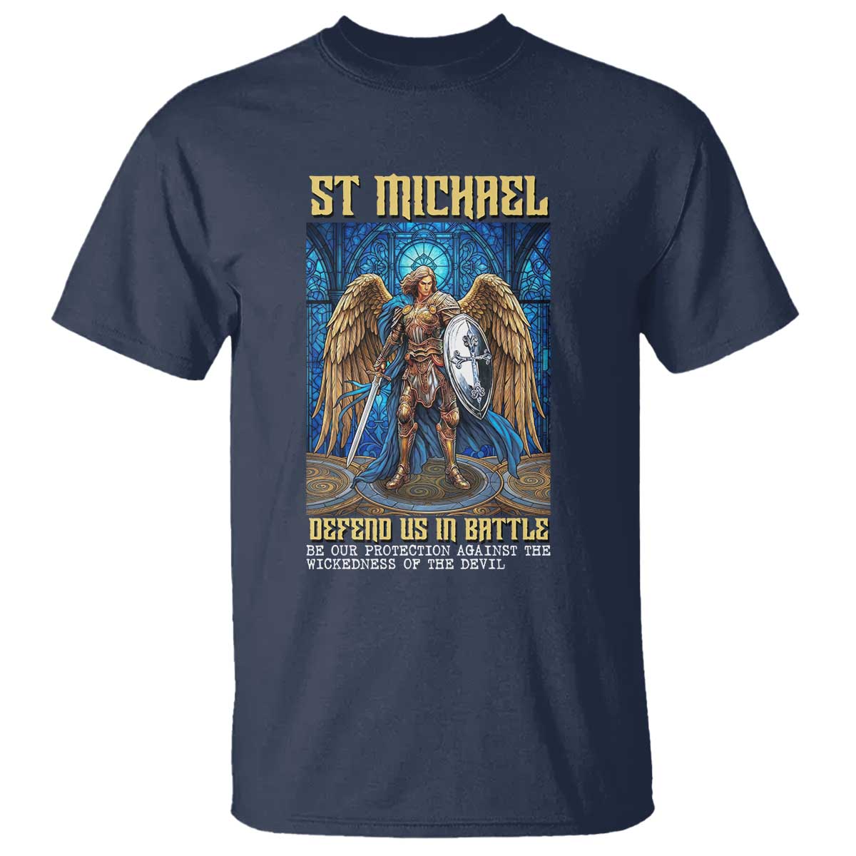 Saint Michael Prayer Defend Us In Battle T Shirt Religious Gift