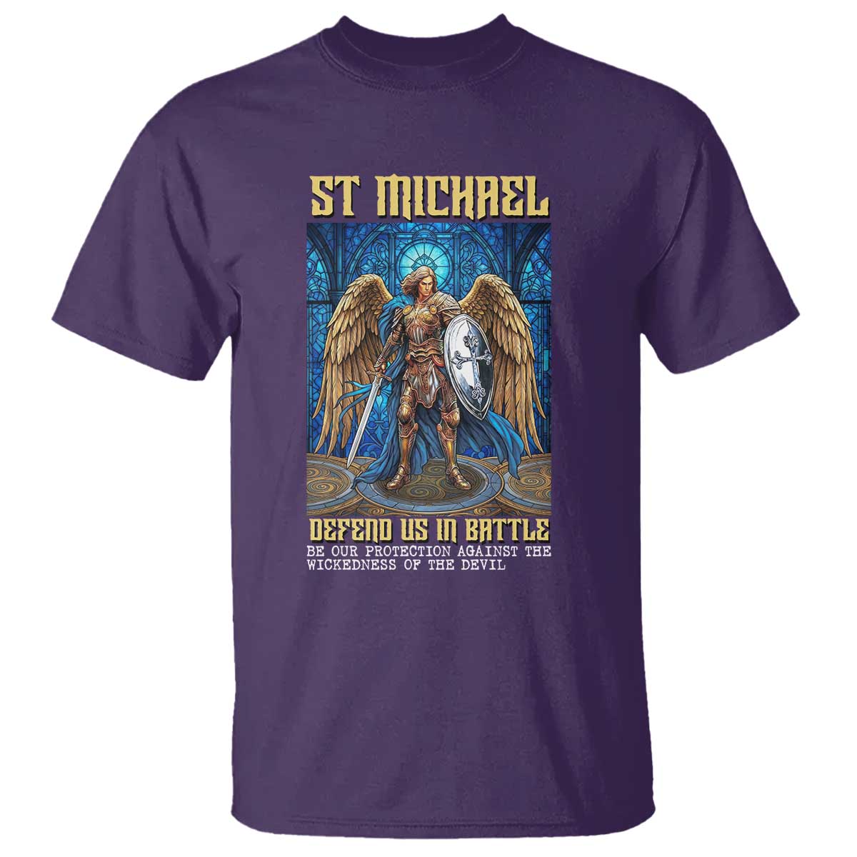 Saint Michael Prayer Defend Us In Battle T Shirt Religious Gift