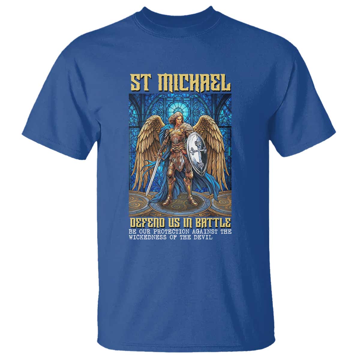 Saint Michael Prayer Defend Us In Battle T Shirt Religious Gift