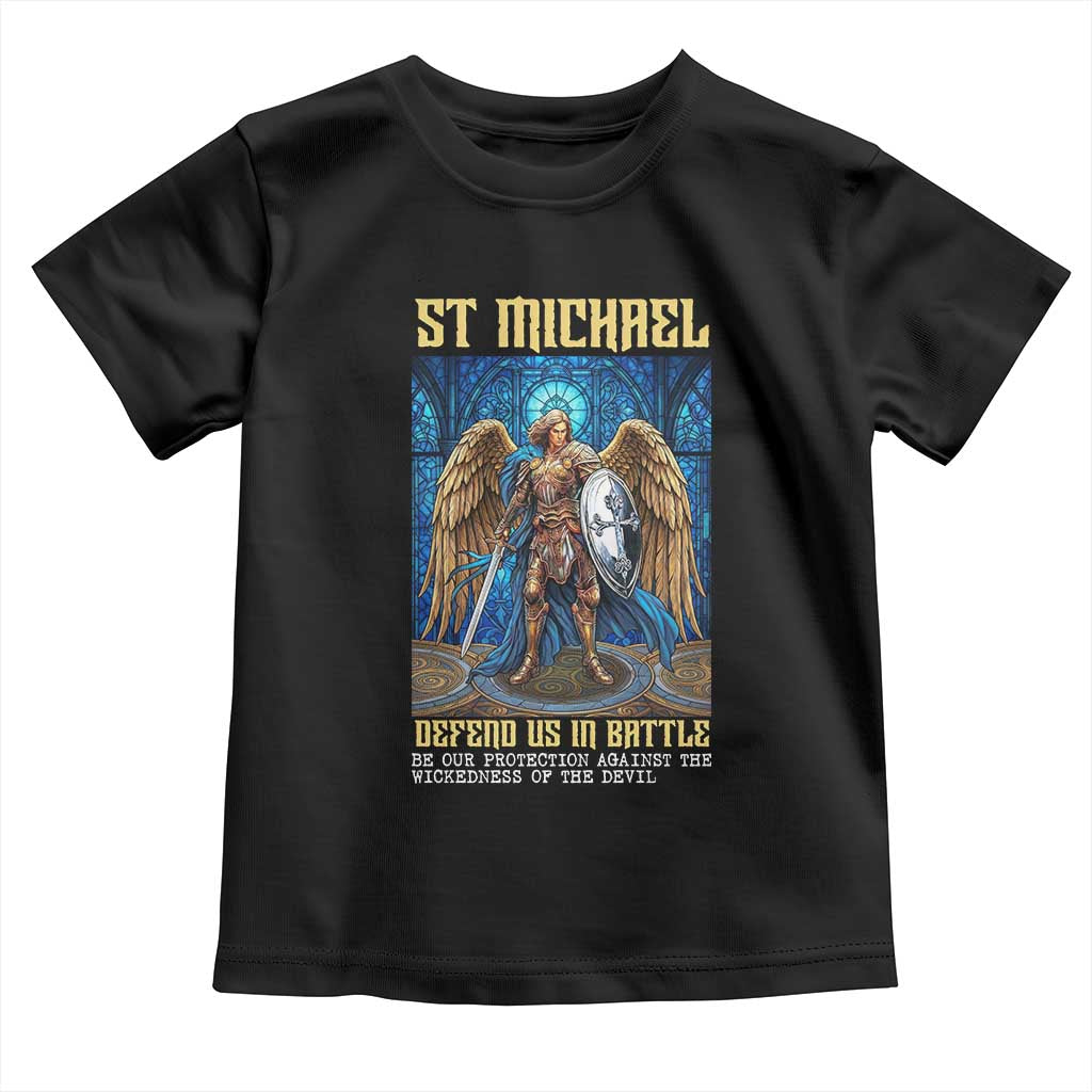 Saint Michael Prayer Defend Us In Battle Toddler T Shirt Religious Gift