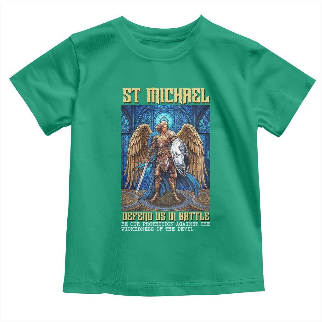 Saint Michael Prayer Defend Us In Battle Toddler T Shirt Religious Gift