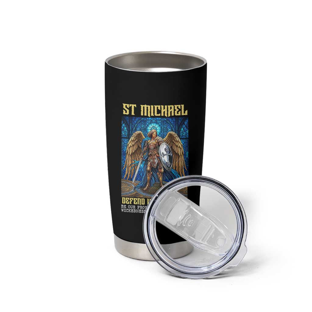 Saint Michael Prayer Defend Us In Battle Tumbler Cup Religious Gift