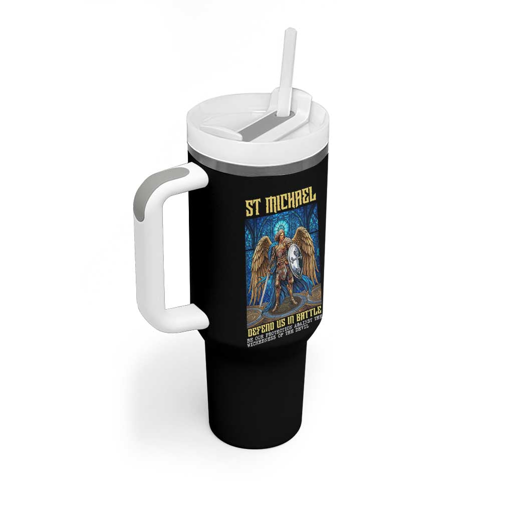 Saint Michael Prayer Defend Us In Battle Tumbler With Handle Religious Gift