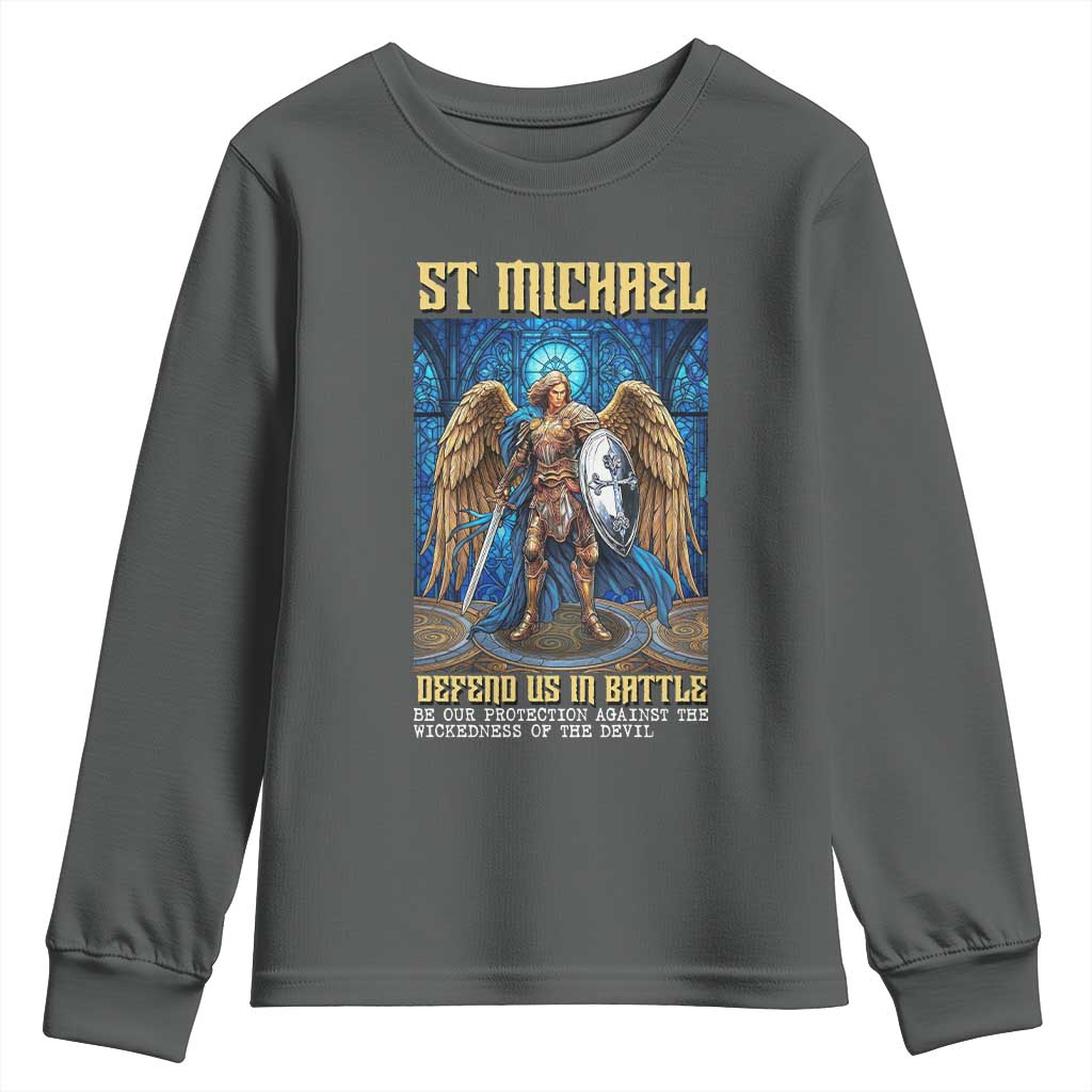 Saint Michael Prayer Defend Us In Battle Youth Sweatshirt Religious Gift