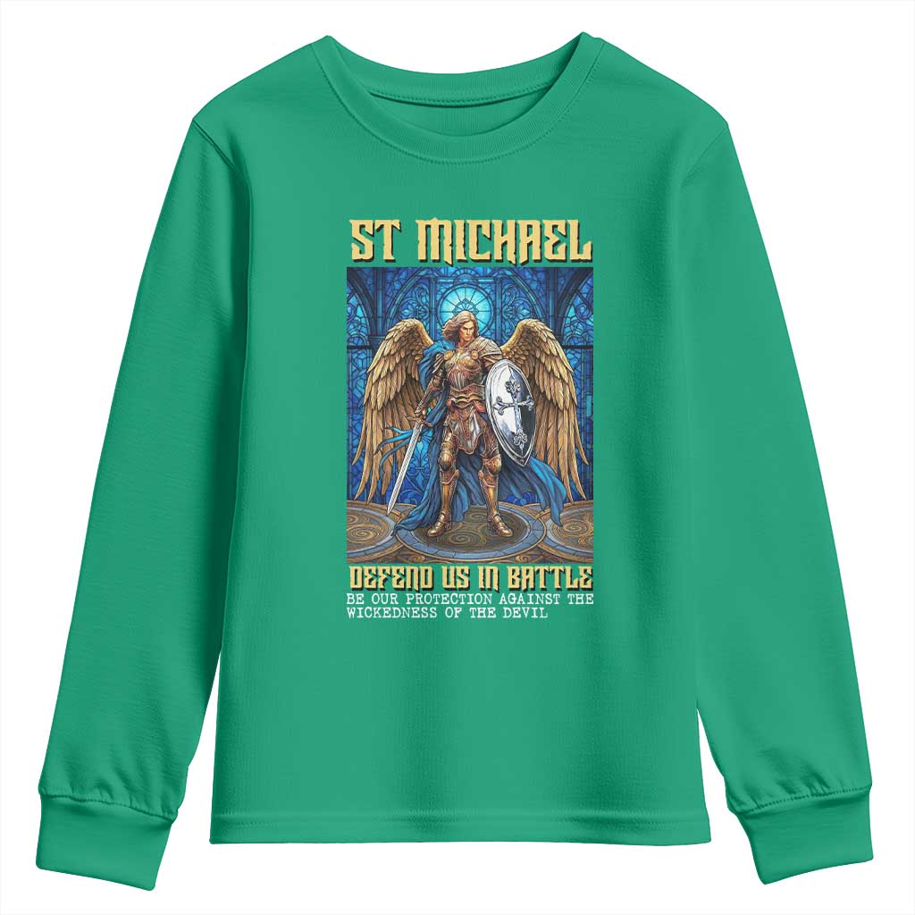Saint Michael Prayer Defend Us In Battle Youth Sweatshirt Religious Gift