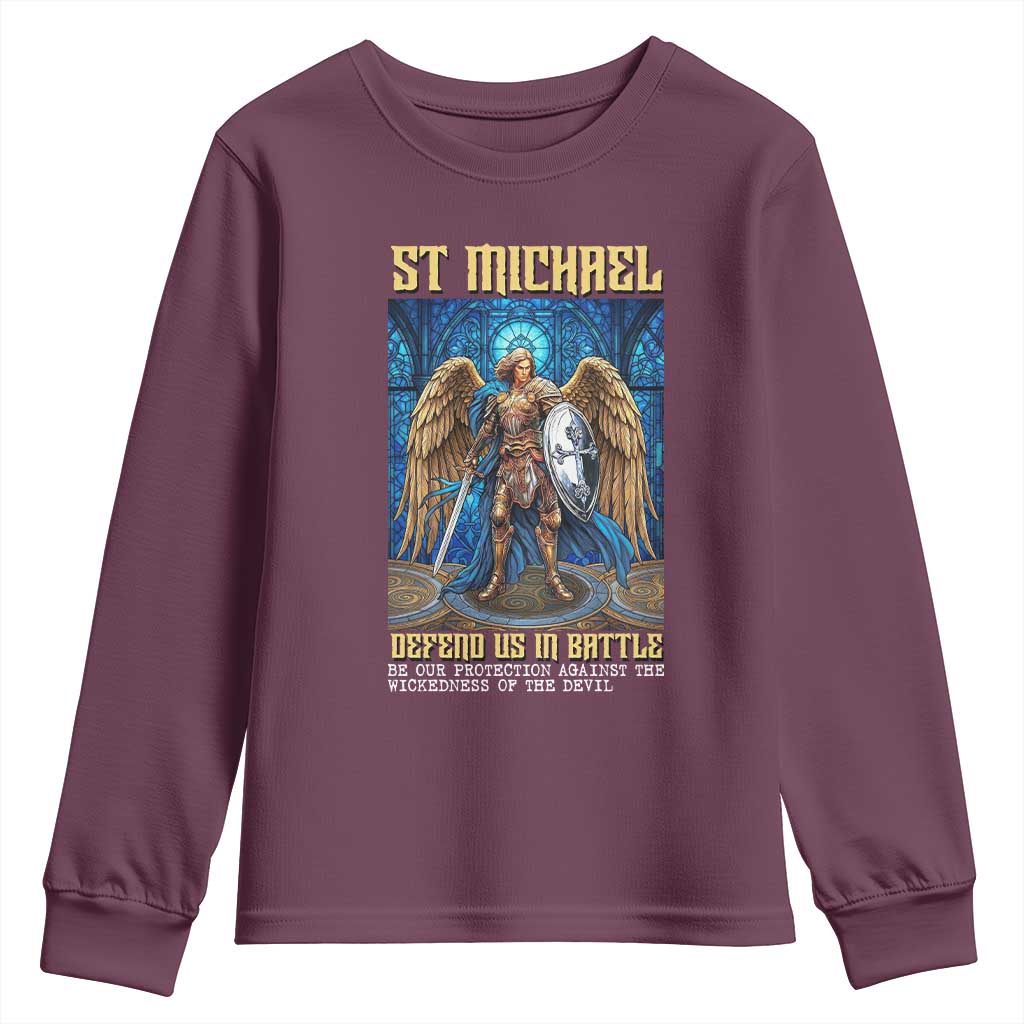 Saint Michael Prayer Defend Us In Battle Youth Sweatshirt Religious Gift