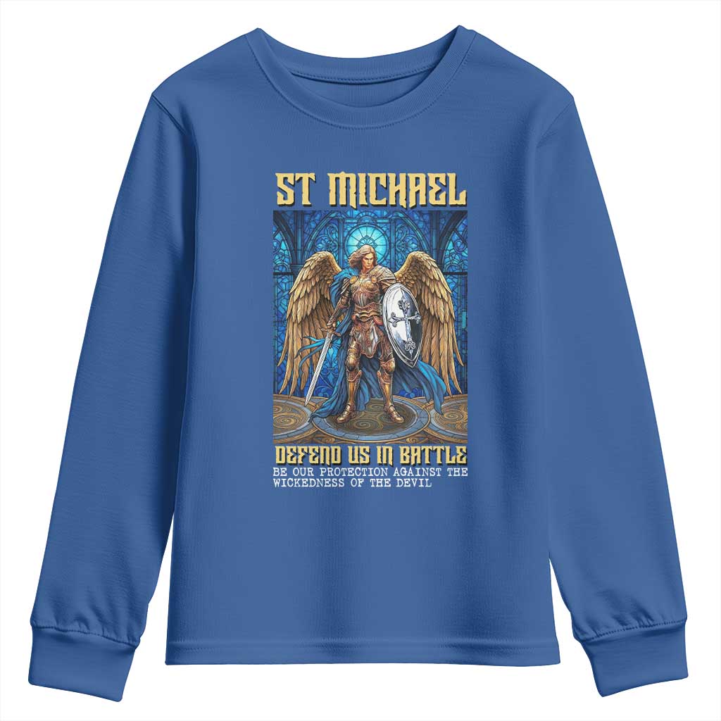 Saint Michael Prayer Defend Us In Battle Youth Sweatshirt Religious Gift