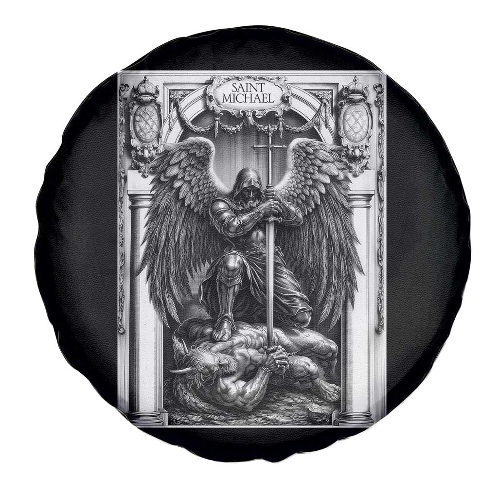 Saint Michael The Archangel Defeating Satan Spare Tire Cover Christian Faith Gift