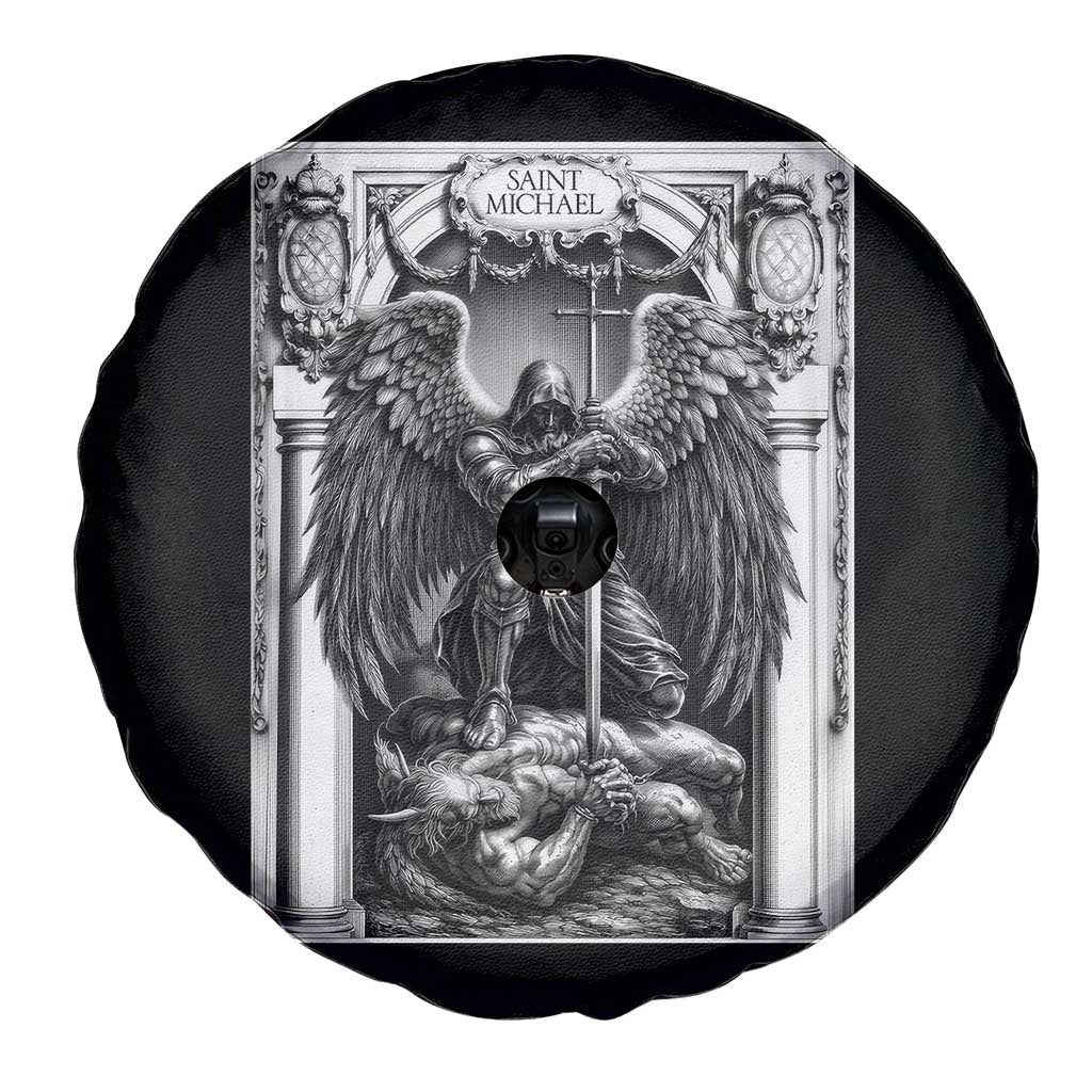 Saint Michael The Archangel Defeating Satan Spare Tire Cover Christian Faith Gift