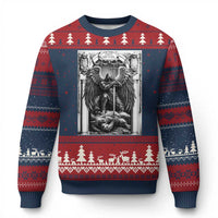 Saint Michael The Archangel Defeating Satan Ugly Christmas Sweater Christian Faith Gift