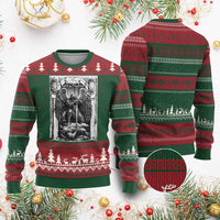 Saint Michael The Archangel Defeating Satan Ugly Christmas Sweater Christian Faith Gift