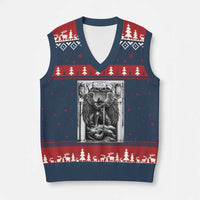 Saint Michael The Archangel Defeating Satan V-Neck Knit Sweater Vest Christian Faith Gift