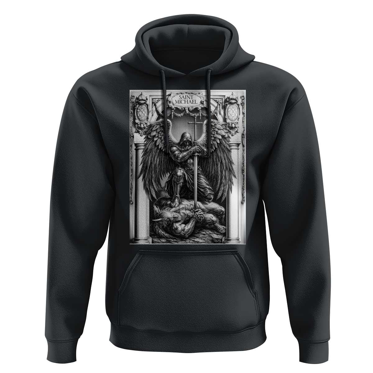 Saint Michael The Archangel Defeating Satan Hoodie Christian Faith Gift