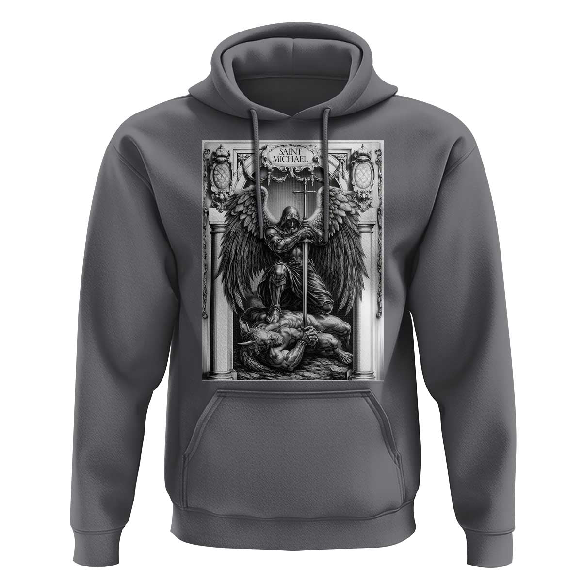 Saint Michael The Archangel Defeating Satan Hoodie Christian Faith Gift