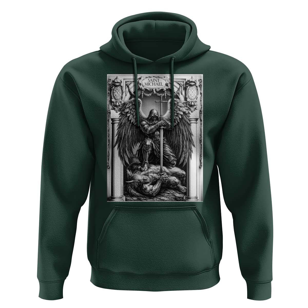 Saint Michael The Archangel Defeating Satan Hoodie Christian Faith Gift