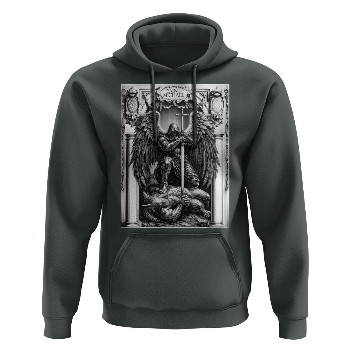 Saint Michael The Archangel Defeating Satan Hoodie Christian Faith Gift