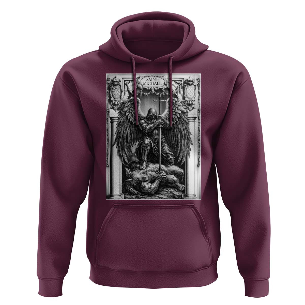 Saint Michael The Archangel Defeating Satan Hoodie Christian Faith Gift