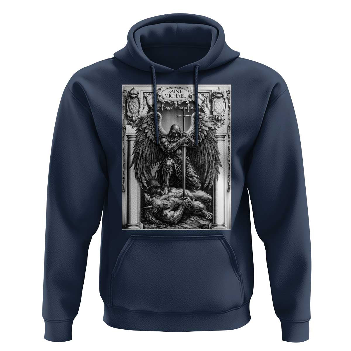 Saint Michael The Archangel Defeating Satan Hoodie Christian Faith Gift