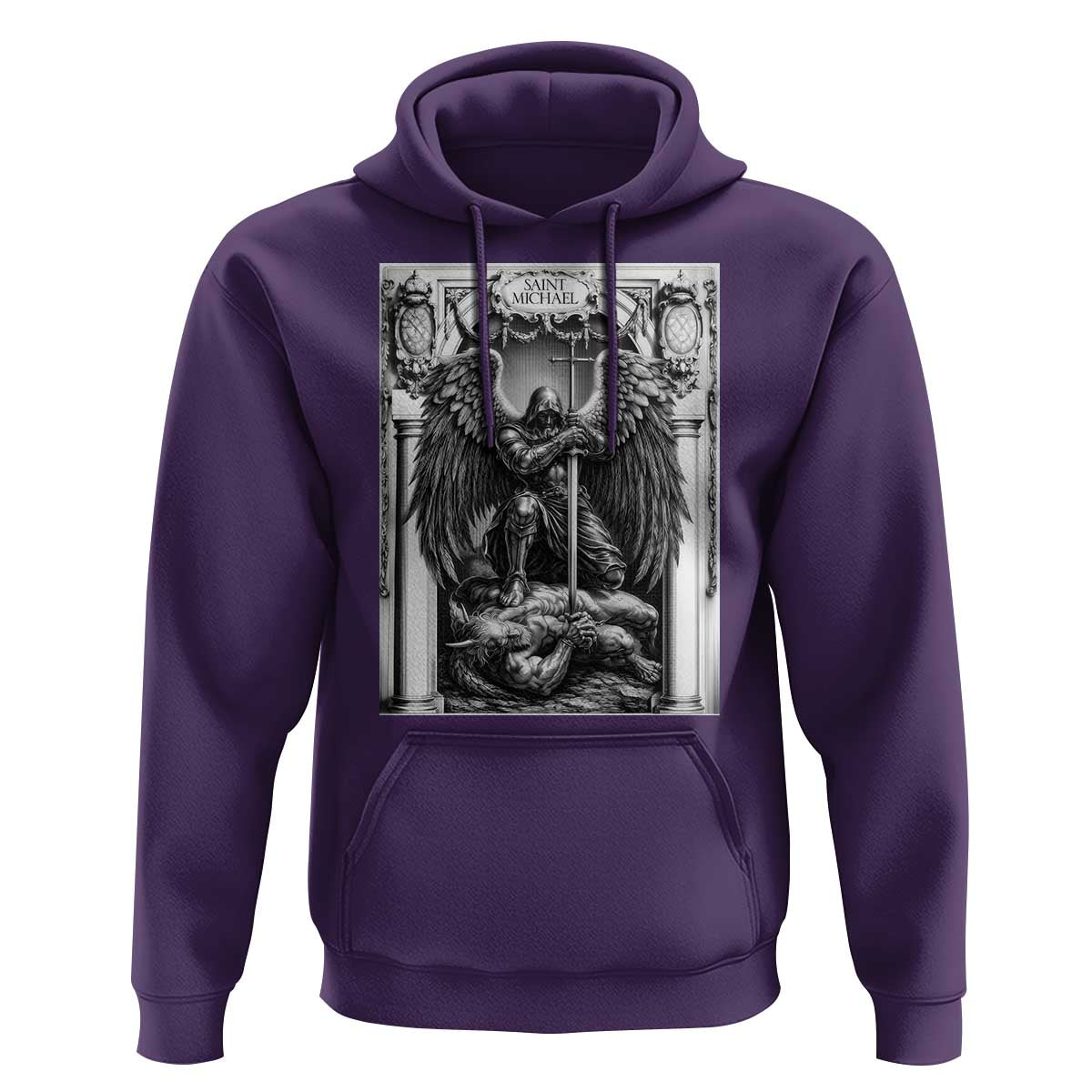 Saint Michael The Archangel Defeating Satan Hoodie Christian Faith Gift