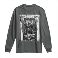 Saint Michael The Archangel Defeating Satan Long Sleeve Shirt Christian Faith Gift