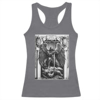 Saint Michael The Archangel Defeating Satan Racerback Tank Top Christian Faith Gift