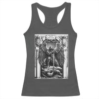 Saint Michael The Archangel Defeating Satan Racerback Tank Top Christian Faith Gift