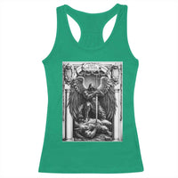 Saint Michael The Archangel Defeating Satan Racerback Tank Top Christian Faith Gift