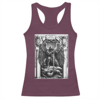 Saint Michael The Archangel Defeating Satan Racerback Tank Top Christian Faith Gift