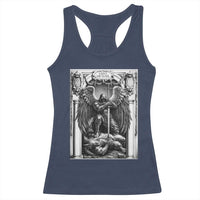 Saint Michael The Archangel Defeating Satan Racerback Tank Top Christian Faith Gift