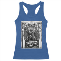 Saint Michael The Archangel Defeating Satan Racerback Tank Top Christian Faith Gift