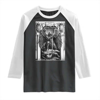 Saint Michael The Archangel Defeating Satan Raglan Shirt Christian Faith Gift